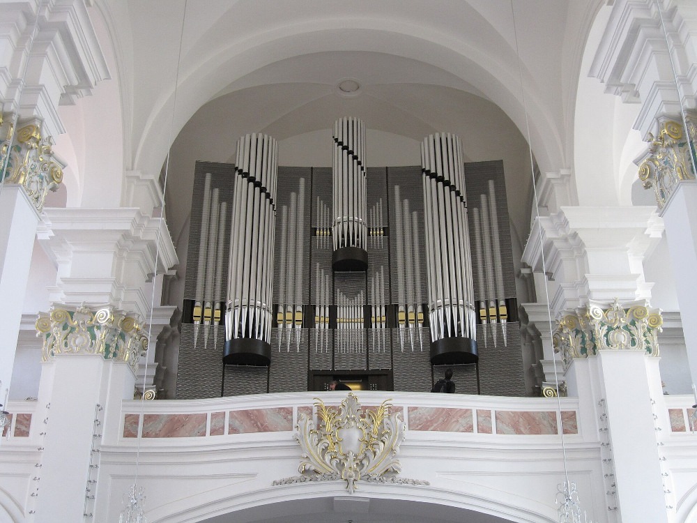 The Kuhn organ in the Jesuitenkirche, Heidelberg, Germany.