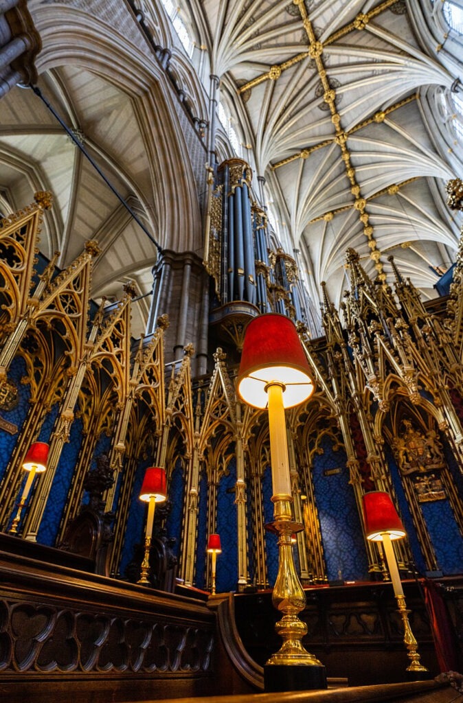 View of the Quire and organ in Westminster Abbey